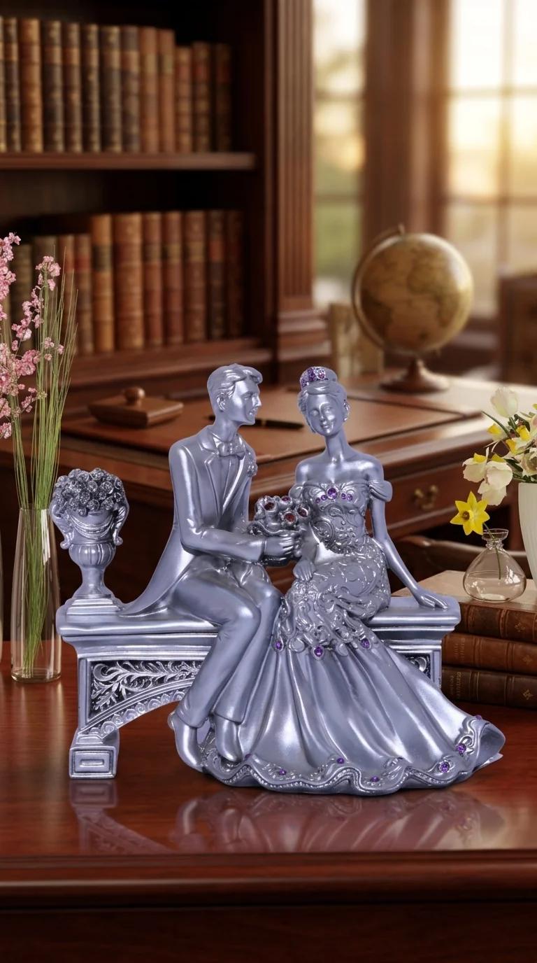 Value Gifts Elegant Love Couple Showpiece for Home Decor and Special Occasion