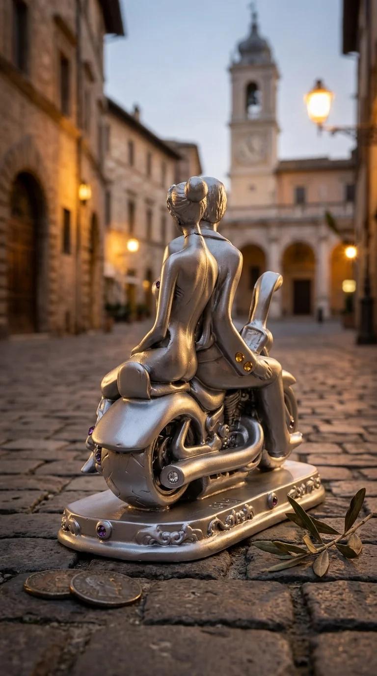 Value Gifts Elegant Bike Riding Couple Showpiece for Home and Office Decor