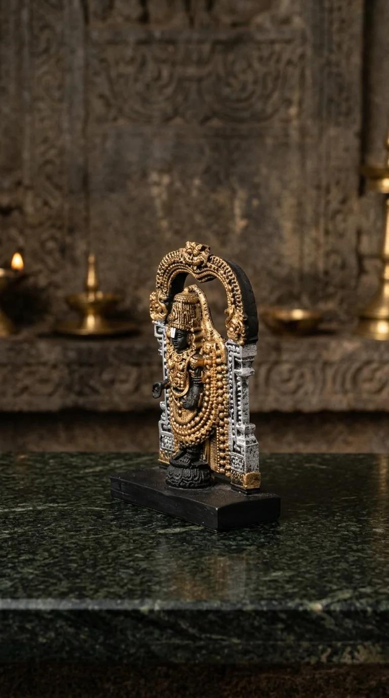 MH Decors Elegant Balaji Idol with Arch Showpiece for Home and Dashboard Decor