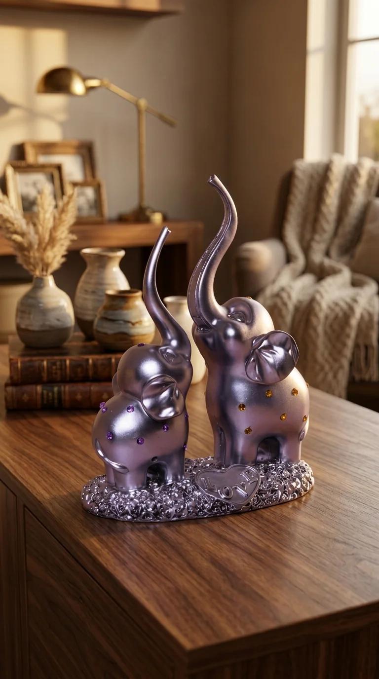 MH Decors Elegant Baby Elephant Showpiece for Living Room, Office, and Tabletop Decor