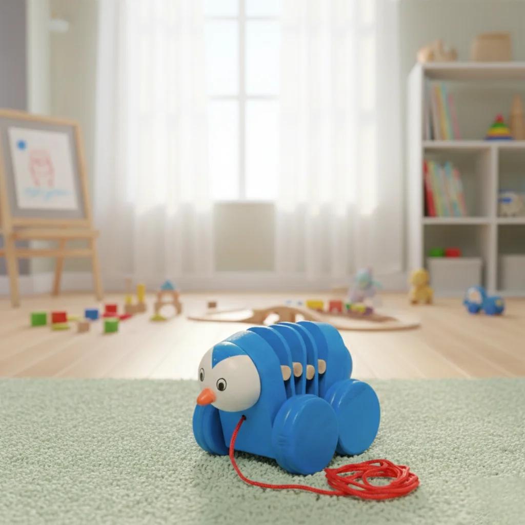 VPH Gift Store Handmade Kondapalli Wooden Caterpillar Pull Toy for Baby Development