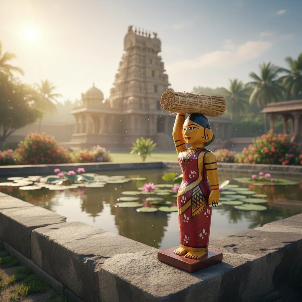 MH Decors Handcrafted Kondapalli Wooden Bommalu Village Ladies Set for Home Decoration