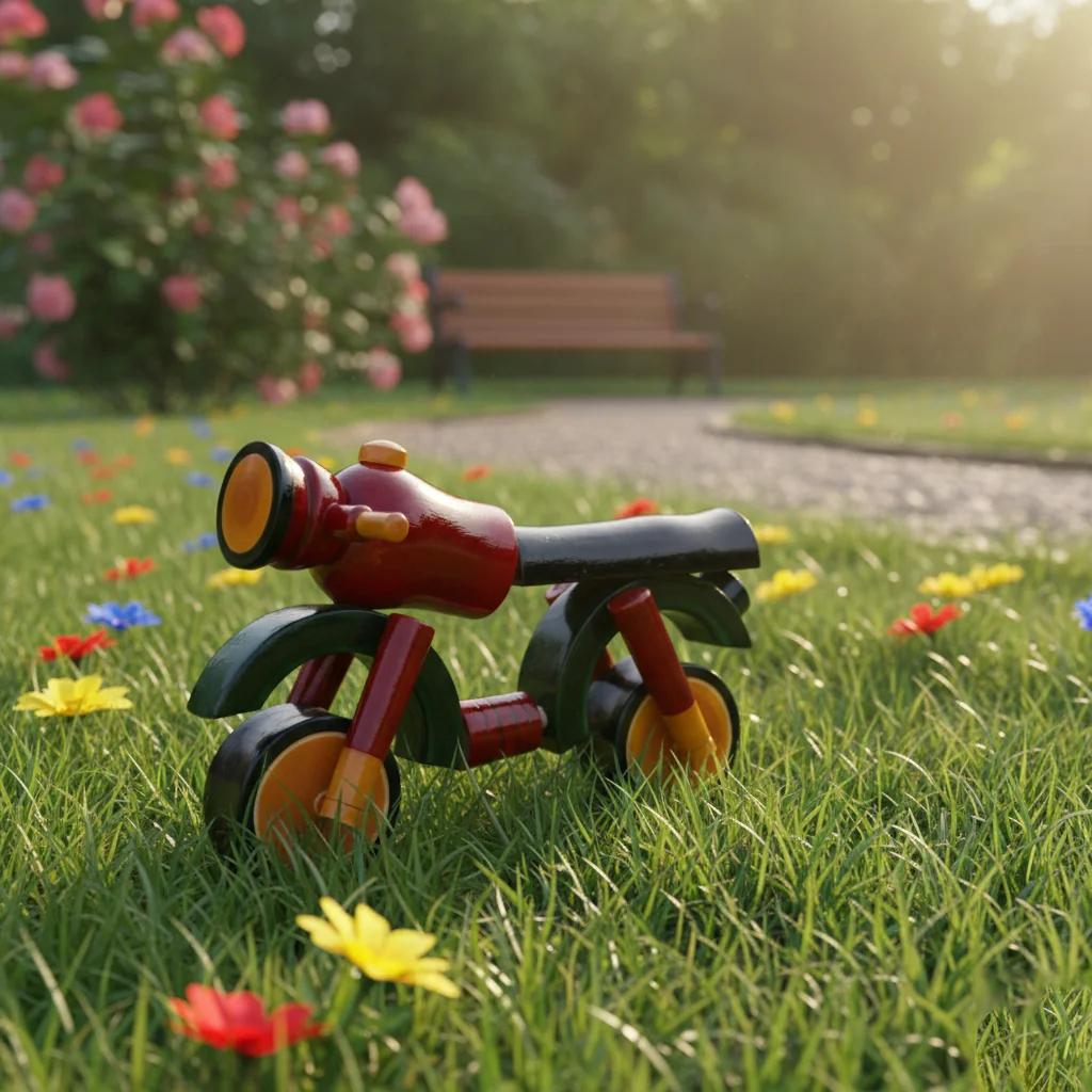 MH Decors Wooden Motorcycle Toy Kondapalli Handmade for Kids and Decorative Display