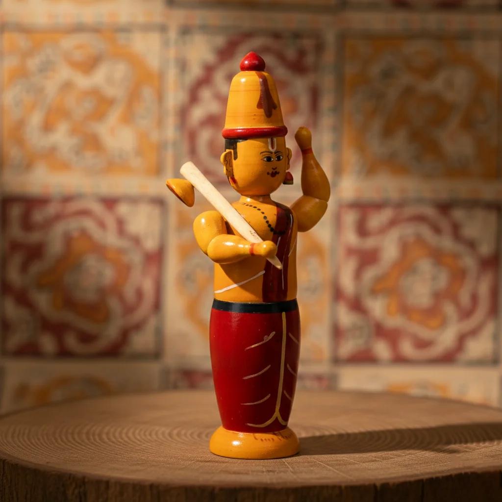 VPH Gift Store Kondapalli Wooden Annamayya Handicraft Decorative Showpiece