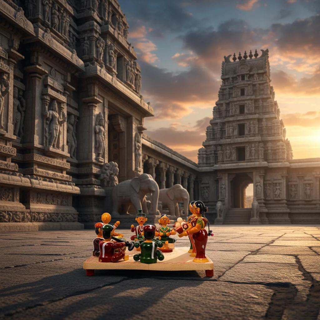 VPH Gift Store Kondapalli Wooden Marriage Set Pelli Mandapam Handcrafted Decorative Showpiece