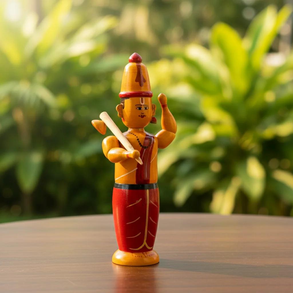 MH Decors Kondapalli Wooden Annamayya Hand Made Showpiece for Home Interiors