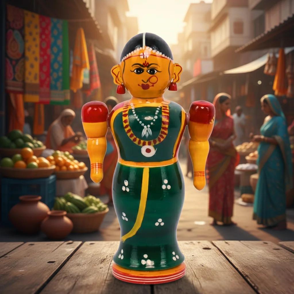 MH Decors Kondapalli Wooden Bride and Groom Decorative Figurines for Home Interiors