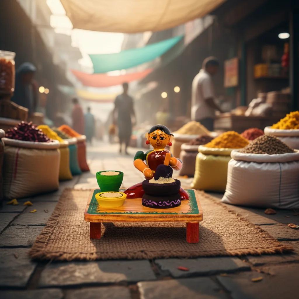 MH Decors Handcrafted Kondapalli Wooden Grinding Lady Showpiece for Home Interiors