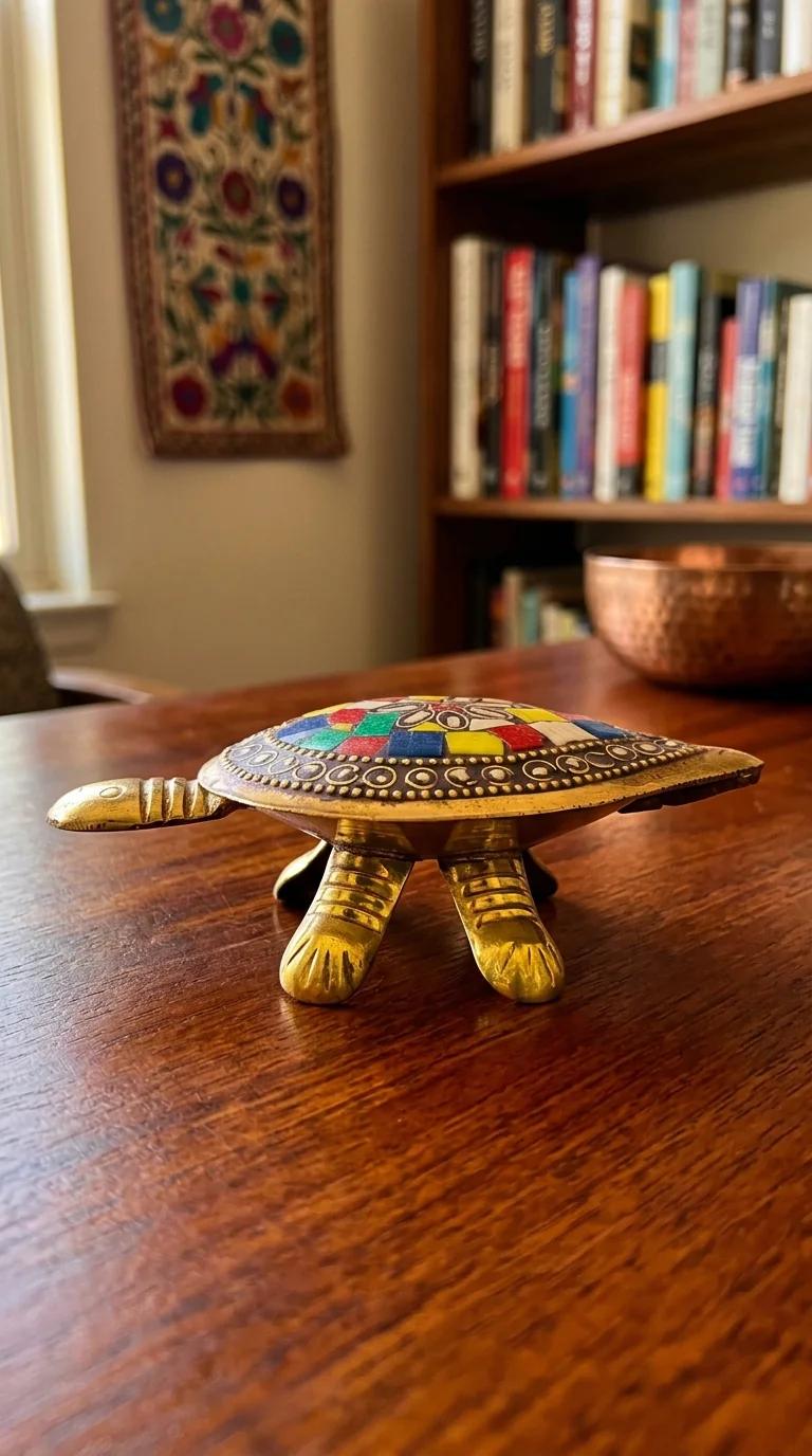 MH Decors Decorative Brass Tortoise with Secret Wish Box for Home and Office Spaces