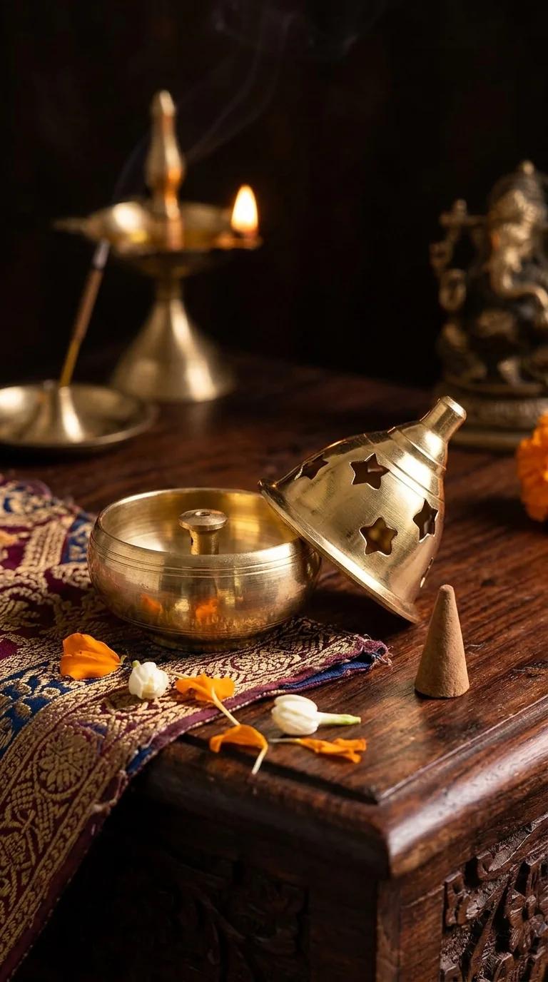 MH Decors Decorative Brass Akhand Jyoti Diya for Pooja Room and Living Space