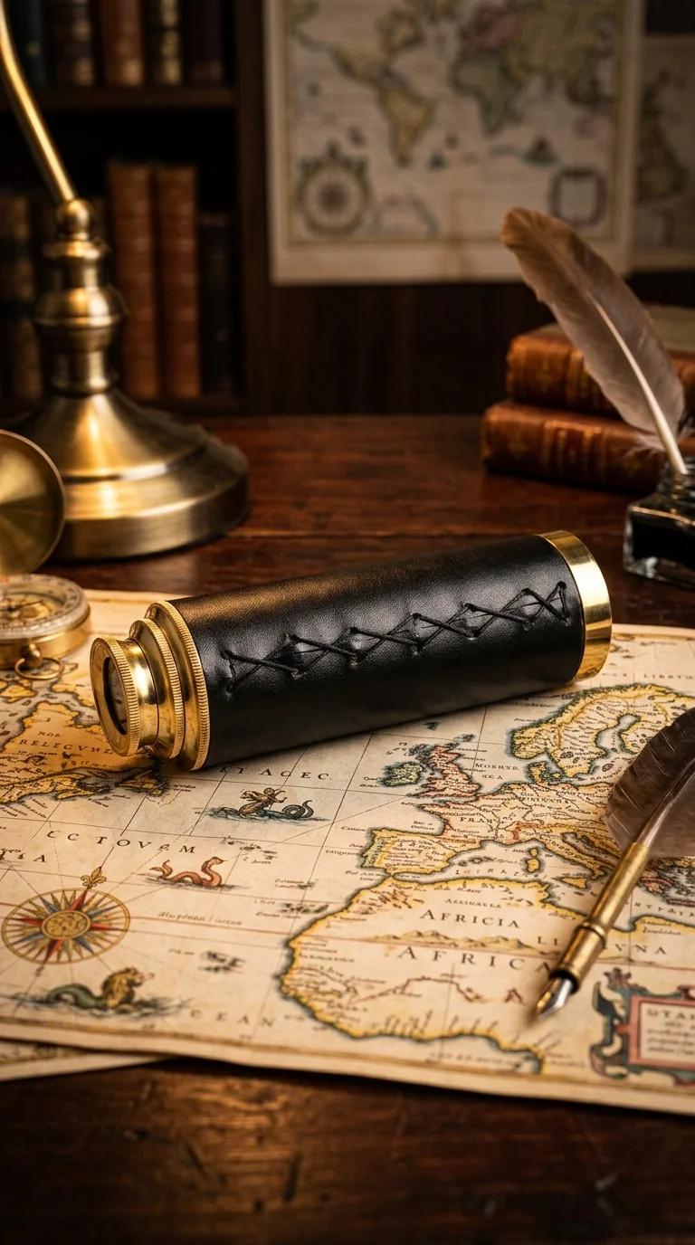 MH Decors Decorative Brass Mini Pocket Telescope for Nautical and Travel Lovers