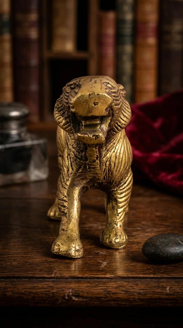 Value Gifts Brass Tiger Figurine Bengal Style Decorative Sculpture for Table or Shelf