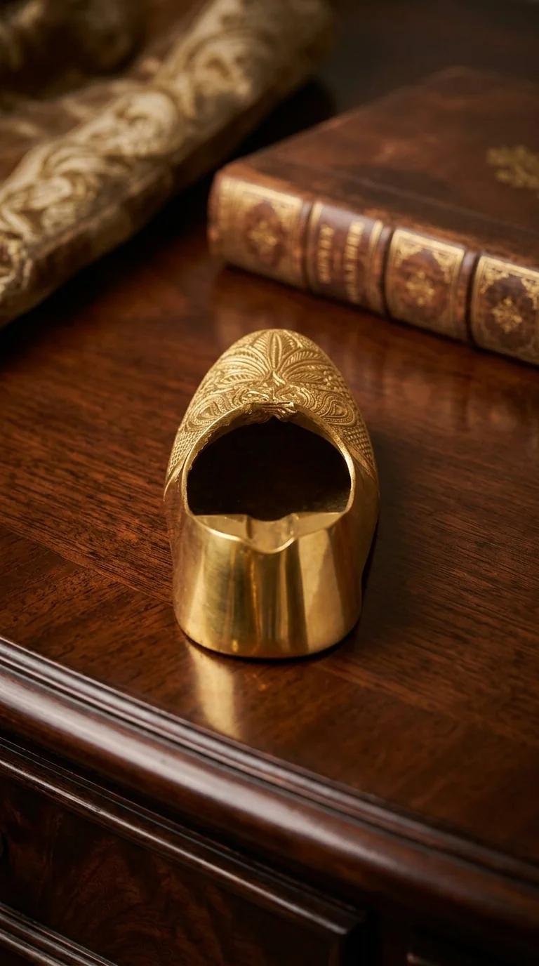 Value Gifts Traditional Brass Shoe Design Ash Tray for Home, Office, and Gifts