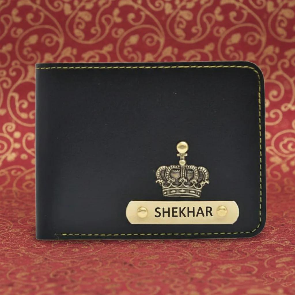 Personalized Leather Wallet for Men with Name Tag & Lucky Charm – Perfect Gift Choice