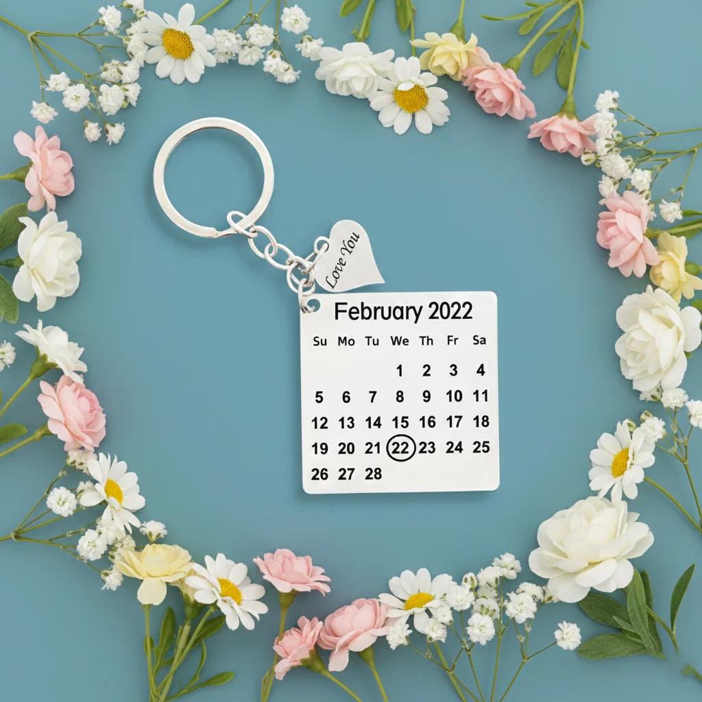 Custom Date Calendar Keychain – Personalized with Your Message