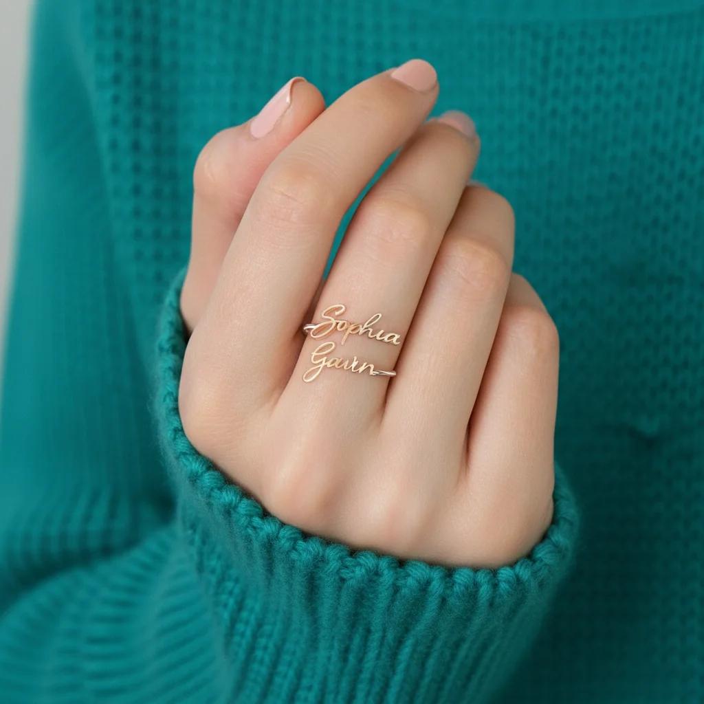 MH Decors Custom Name Ring for Couples – Personalized Jewelry