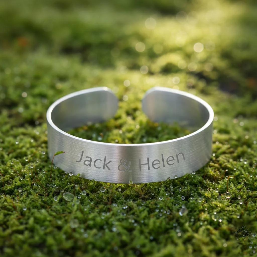 MH Decors Custom Engraved Name Rings – Available in 3 Elegant Finishes