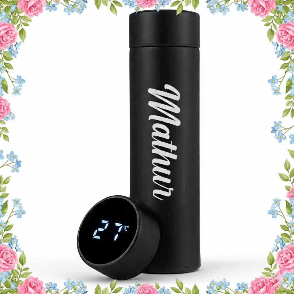 MH Decors Stainless Steel Water Bottle – Custom Name Personalization