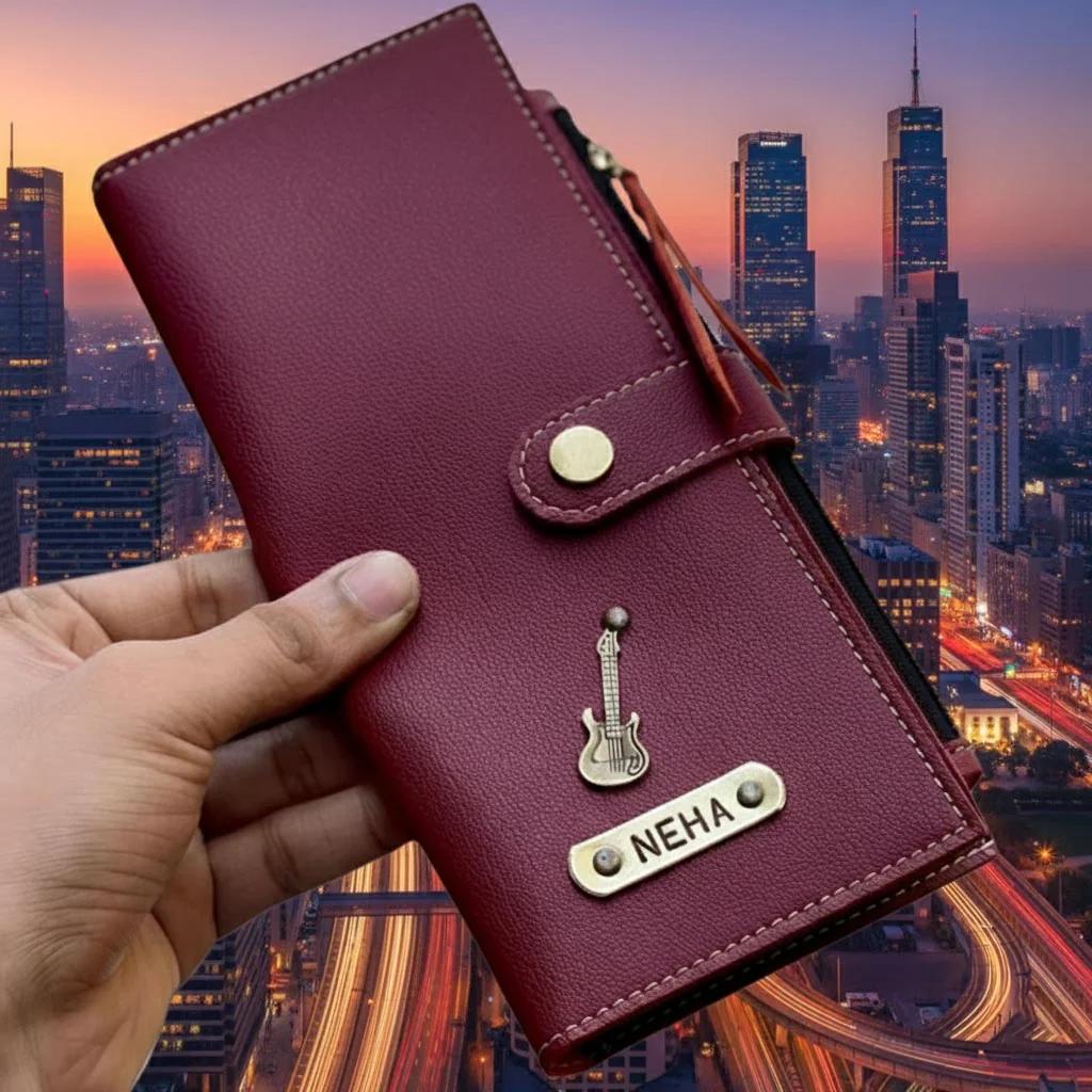 MH Decors Elegant Women’s Wallet with Personalized Name and Charm