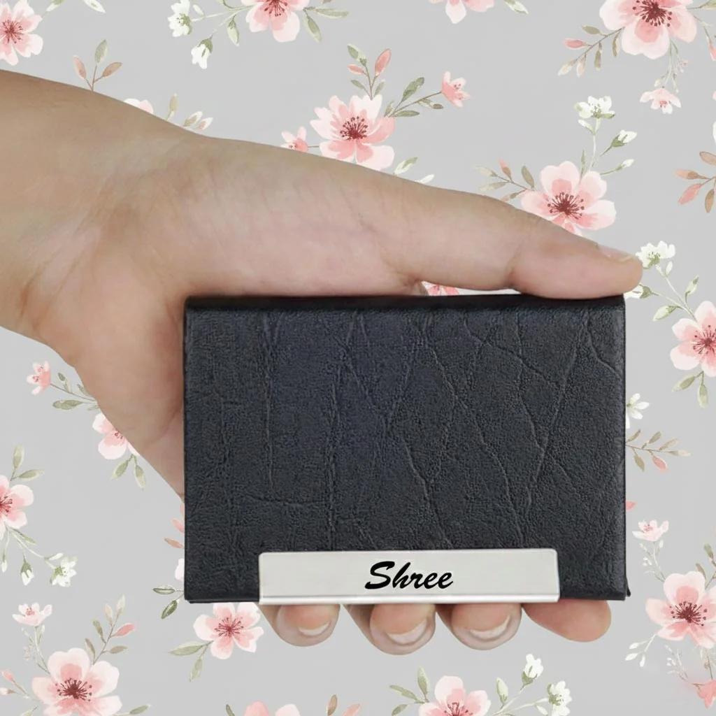 MH Decors Sleek Personalized Business Card Case with Custom Name
