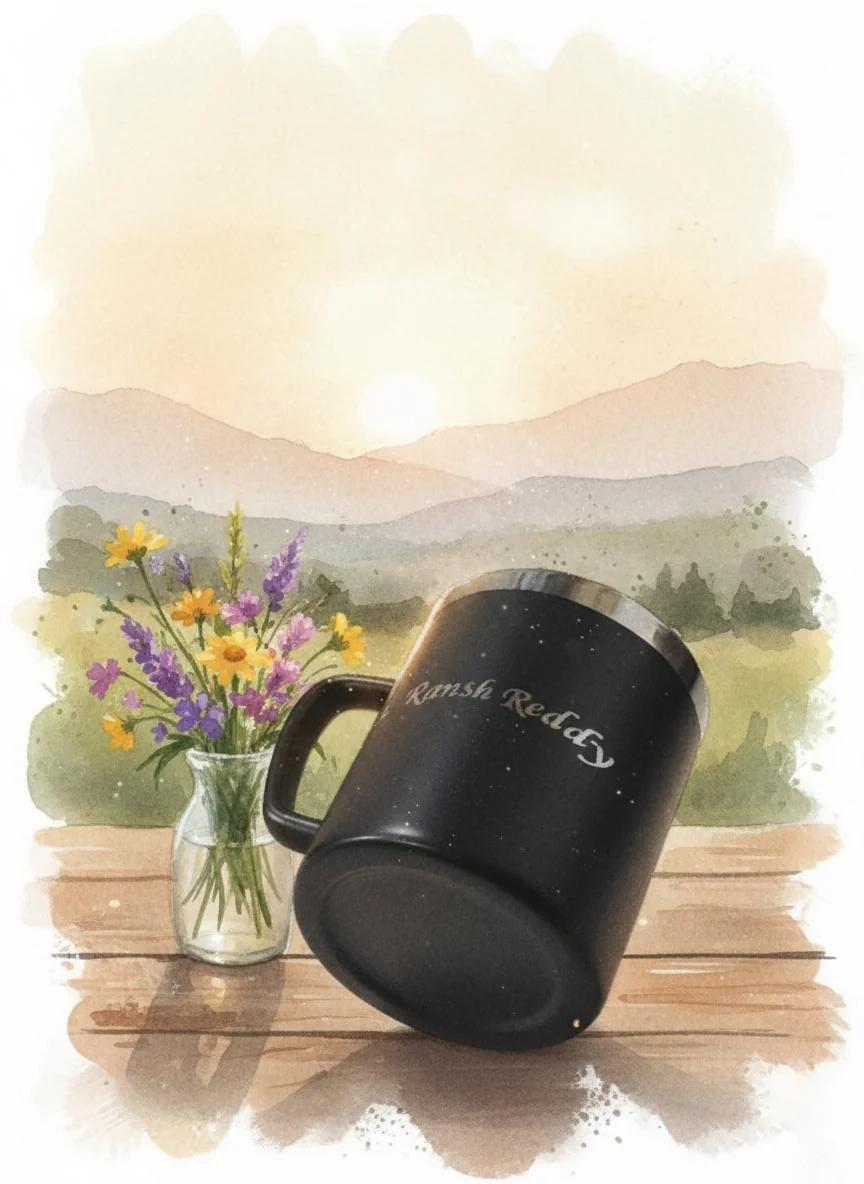 Zpics Customised Black Steel Mug