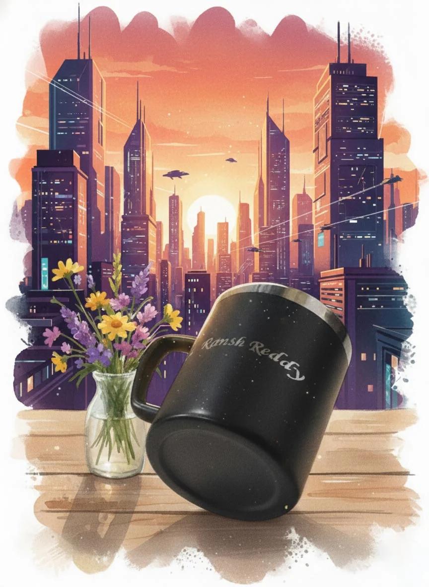 MH Decors Personalized Steel Coffee Mug – Custom Black Finish