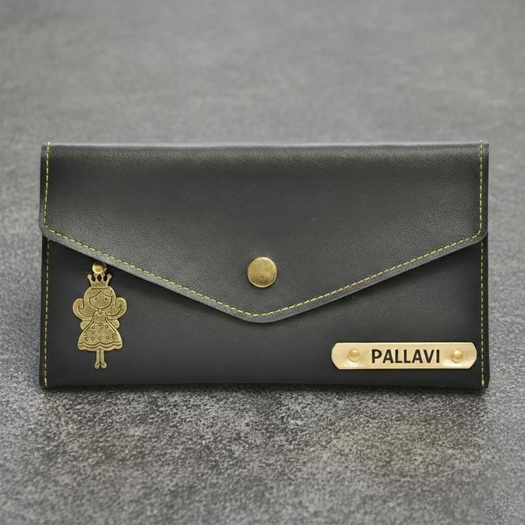 MH Decors Custom Women’s Wallet with Name and Personalized Charm