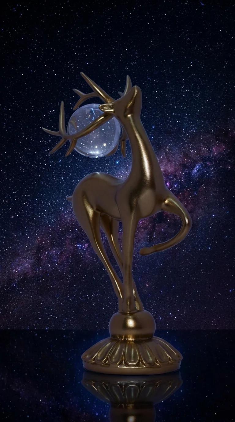 Value Gifts Elegant Golden Deer Figurines for Living Room Decor and Housewarming Present
