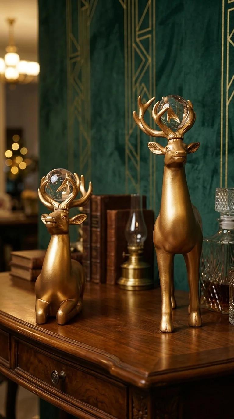 Value Gifts Bedroom Resin Deer Figurines Decorative Showpiece for Home