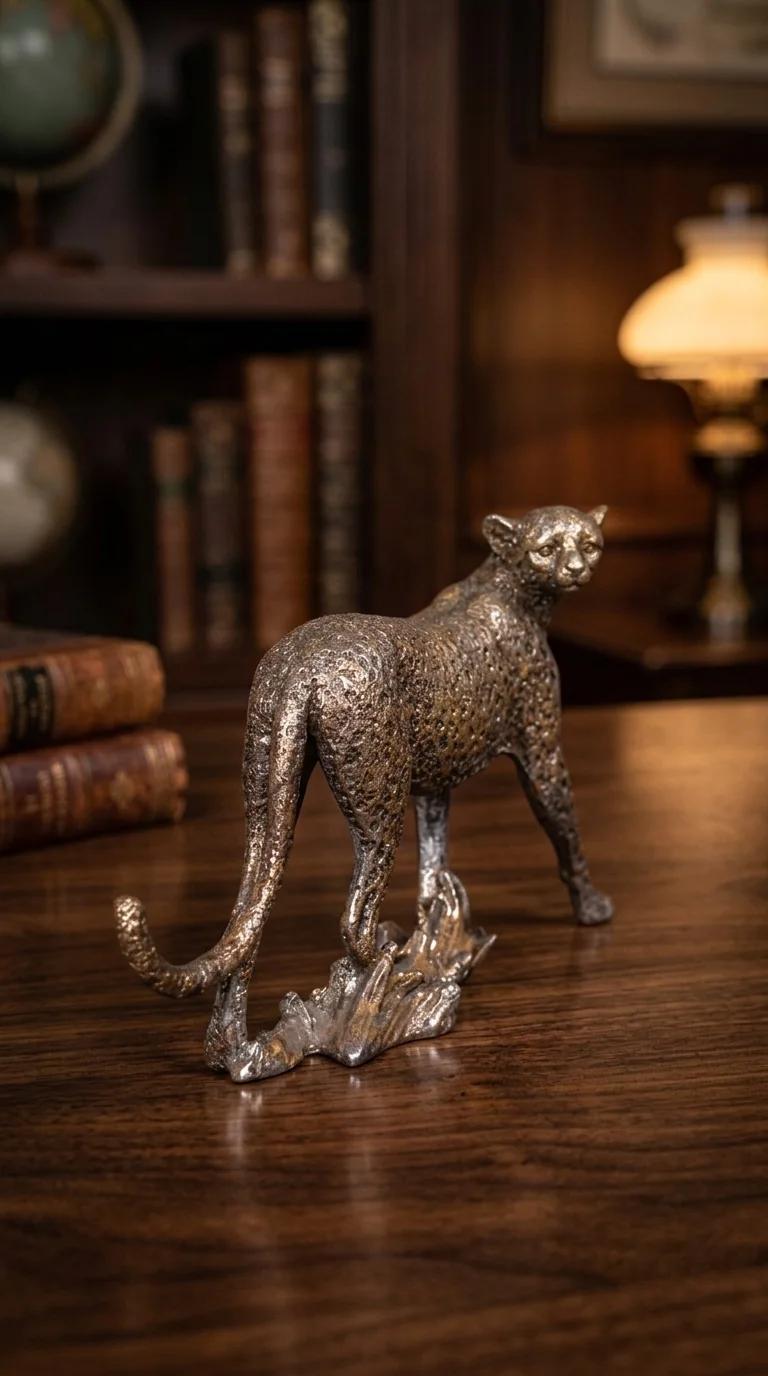 Value Gifts Elegant Retro Leopard Statue Decorative Showpiece for Desk
