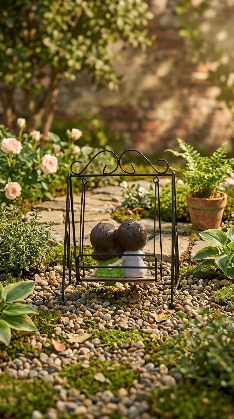 Value Gifts Elegant Romantic Couple Swing Showpiece for Home Decoration