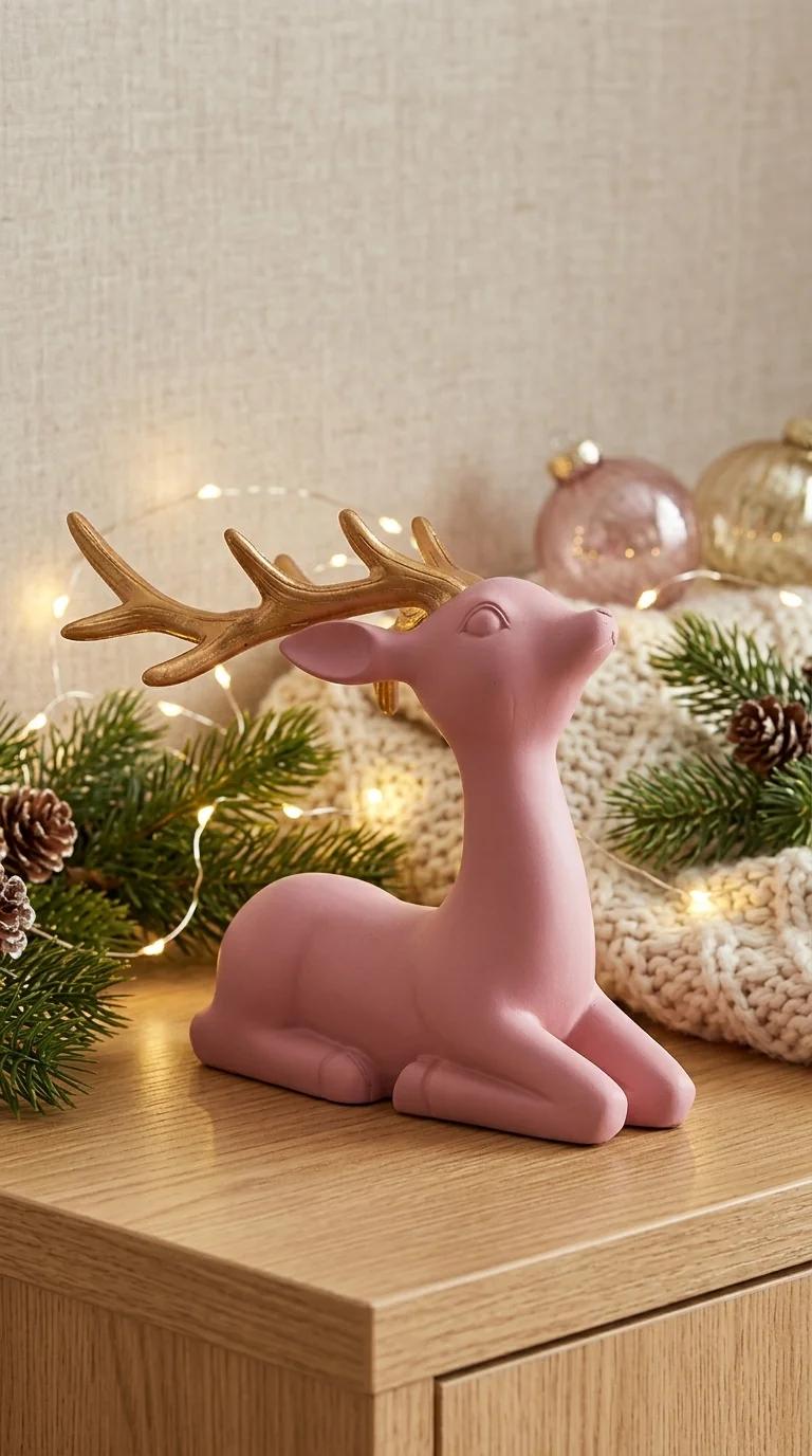 MH Decors Elegant Resin Reindeer Statue for Home Decoration and Gift Occasion