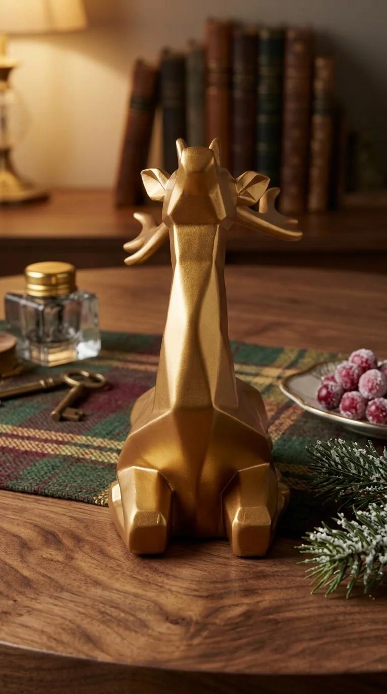 MH Decors Premium Lucky Resin Deer Statue for Home and Office Decorative Showpiece