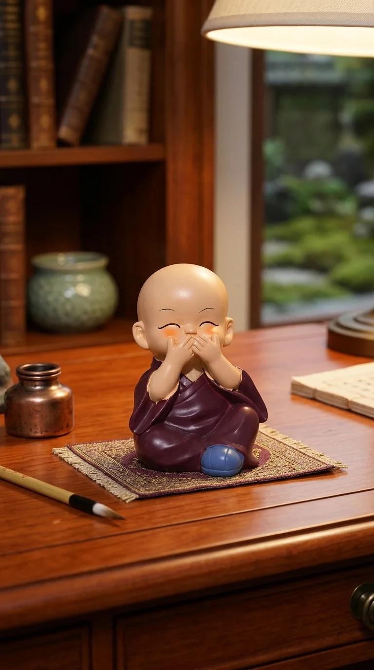 MH Decors Elegant Buddha Monks Sculpture for Home Living Room and Office Table