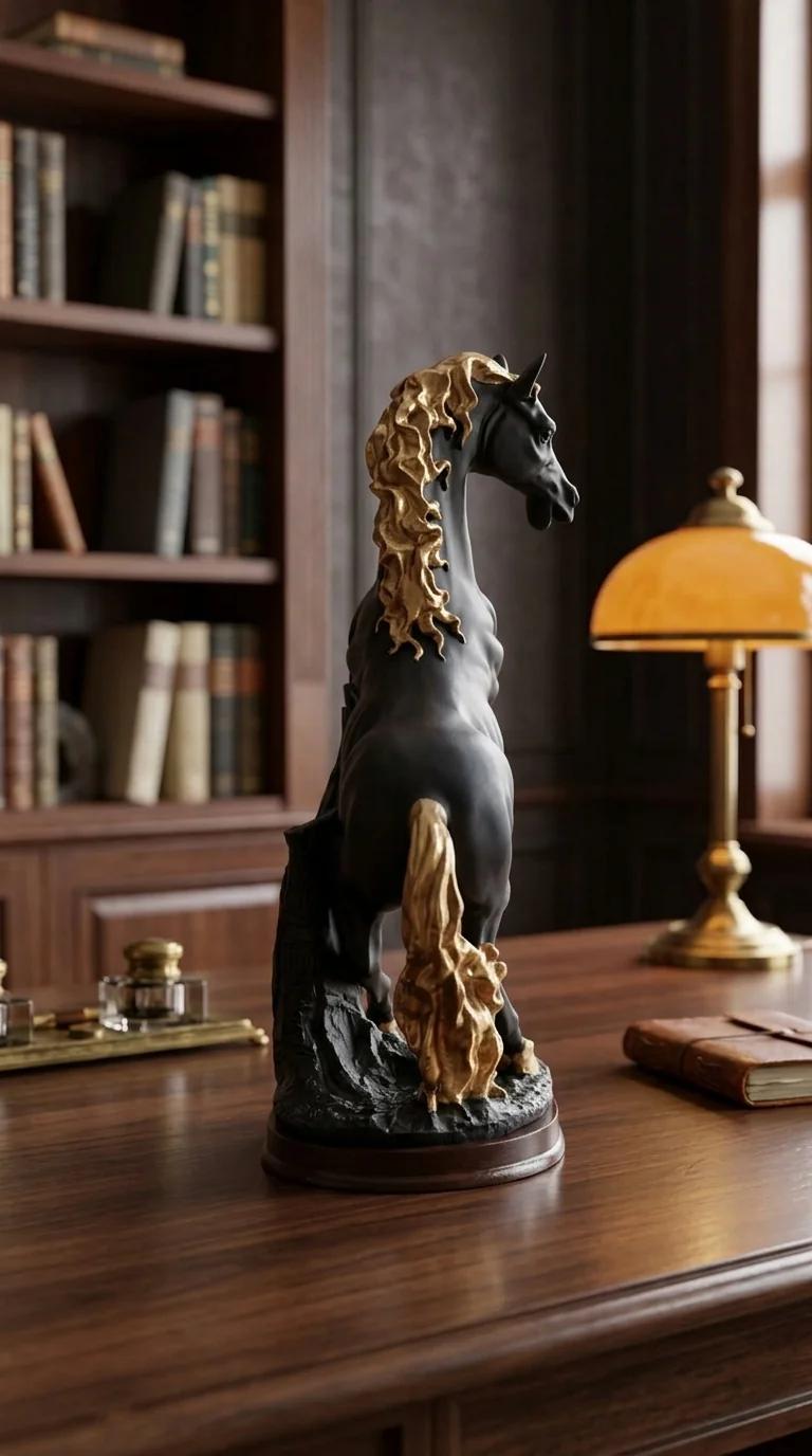 MH Decors Elegant Rearing Horse Figurine for Home and Office Tabletop Display
