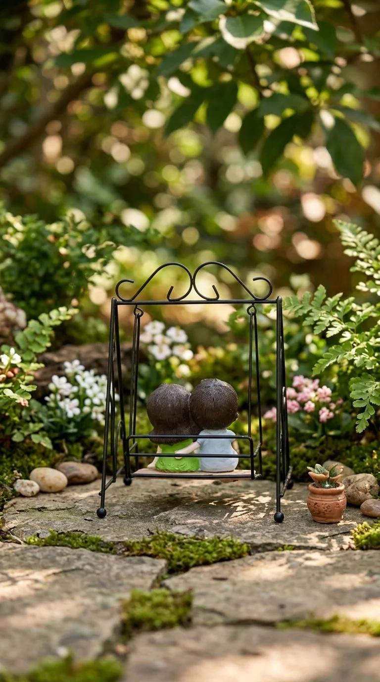 MH Decors Elegant Couple Swing Showpiece for Home and Office Table Decor