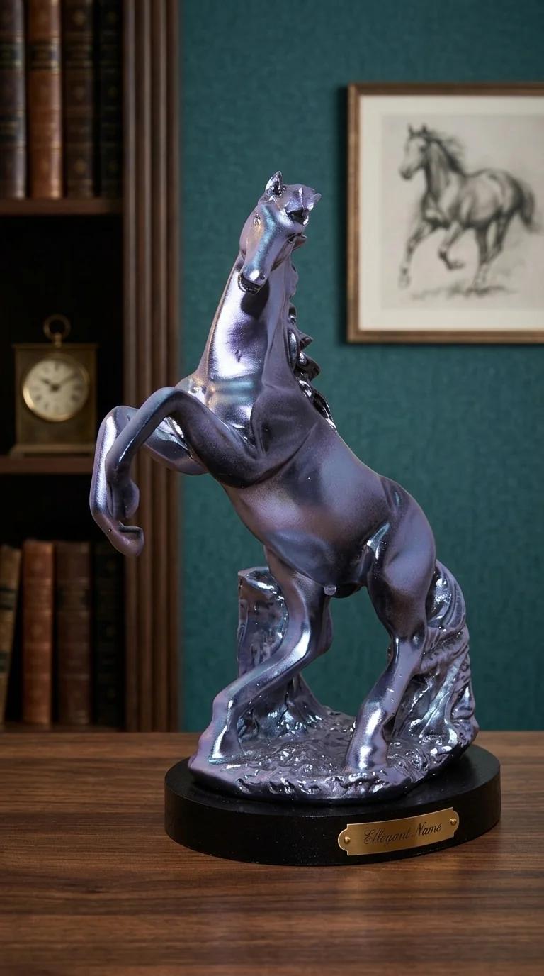 Value Gifts Elegant Silver Horse Showpiece for Tabletop and Living Room Decor