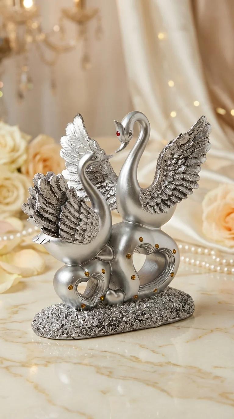 Value Gifts Premium Beautiful Swan Figurine for Living Room and Home Interior