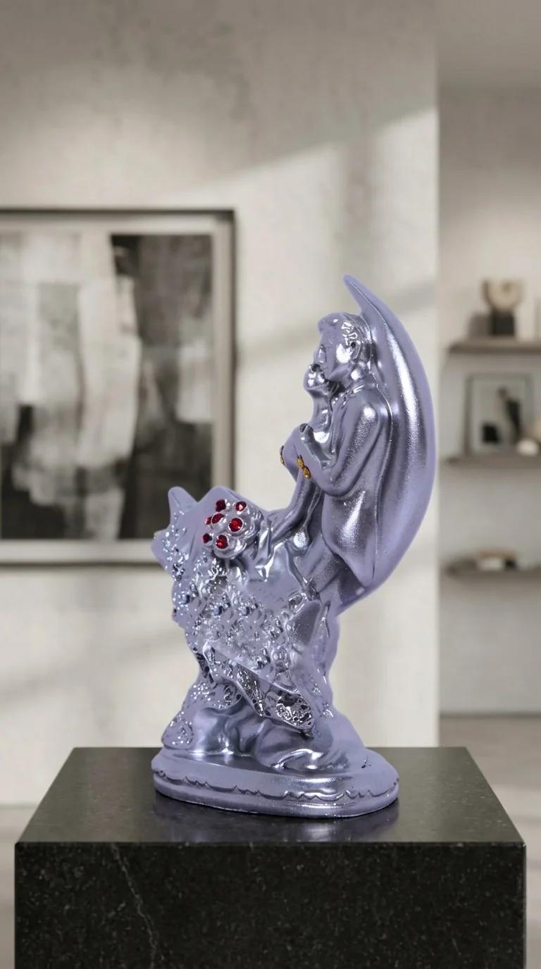 Value Gifts Elegant Premium Silver Lovers Figurine for Home Decoration and Gift