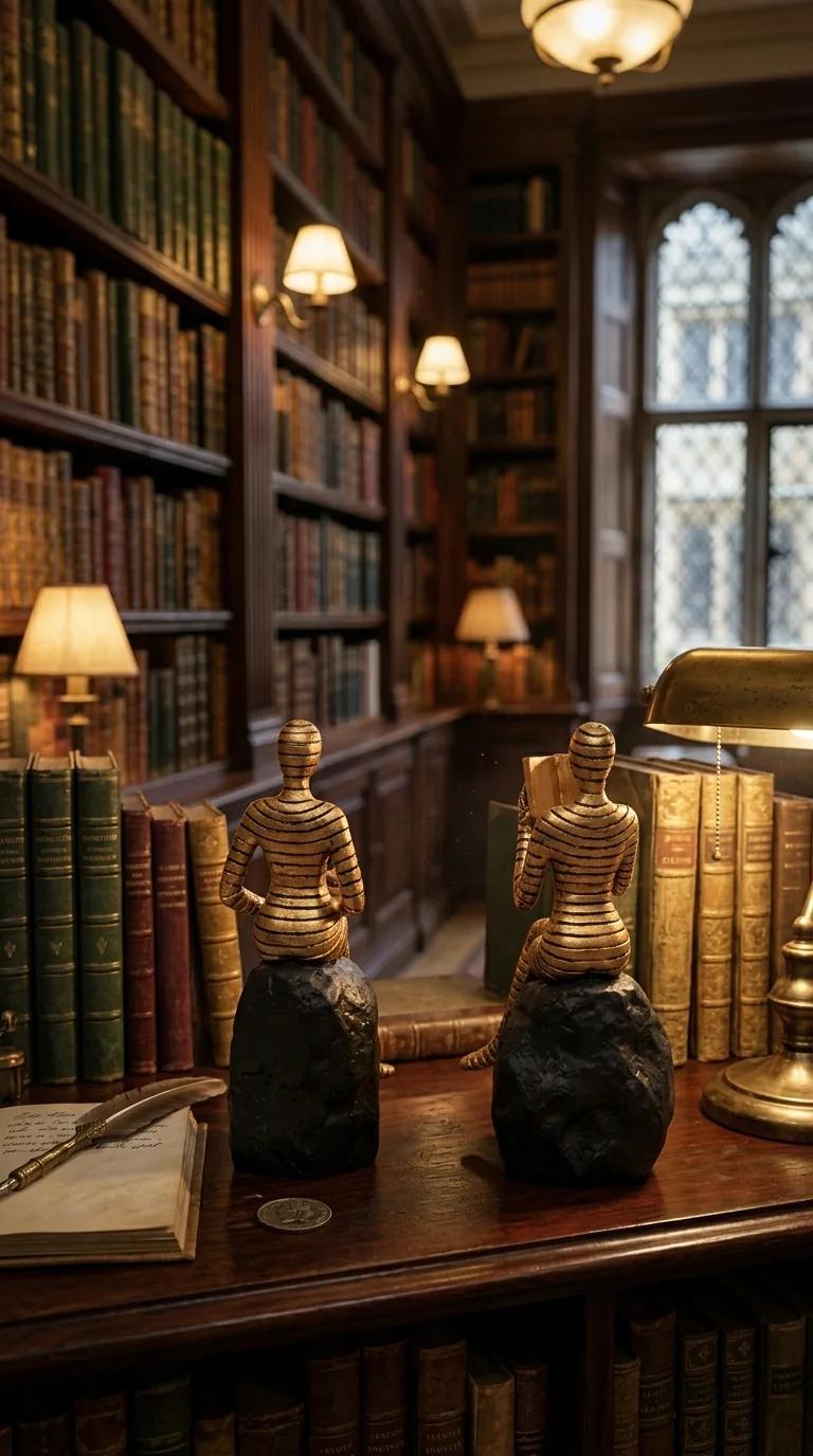 MH Decors Elegant Seated on Rock Reading Statue for Home, Office, and Center Table