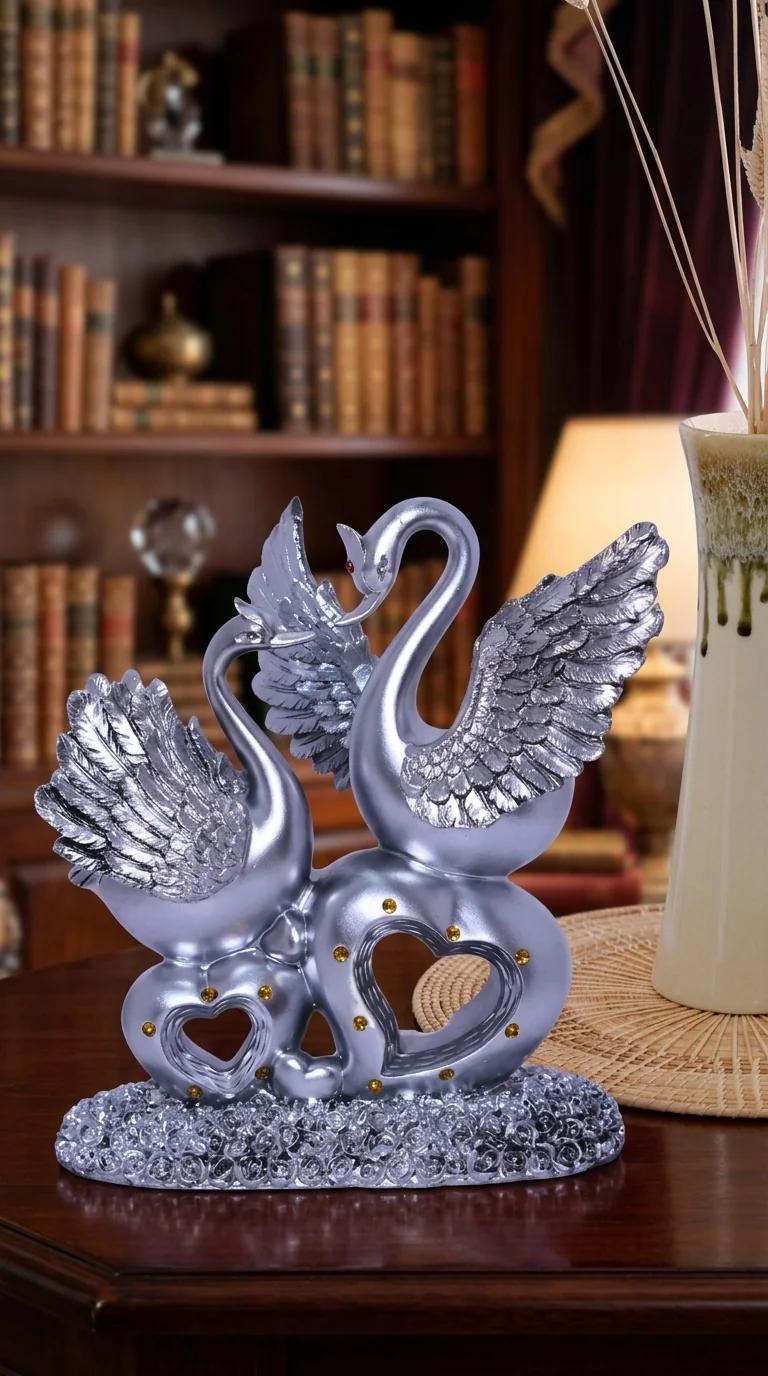 MH Decors Premium Swan Figurine for Home, Living Room, and Decorative Display