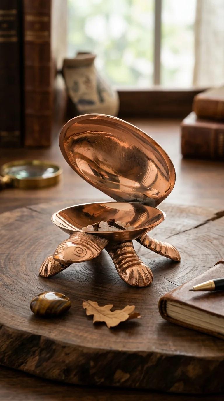 MH Decors Handcrafted Silver Plated Turtle Jewelry Box for Home and Office