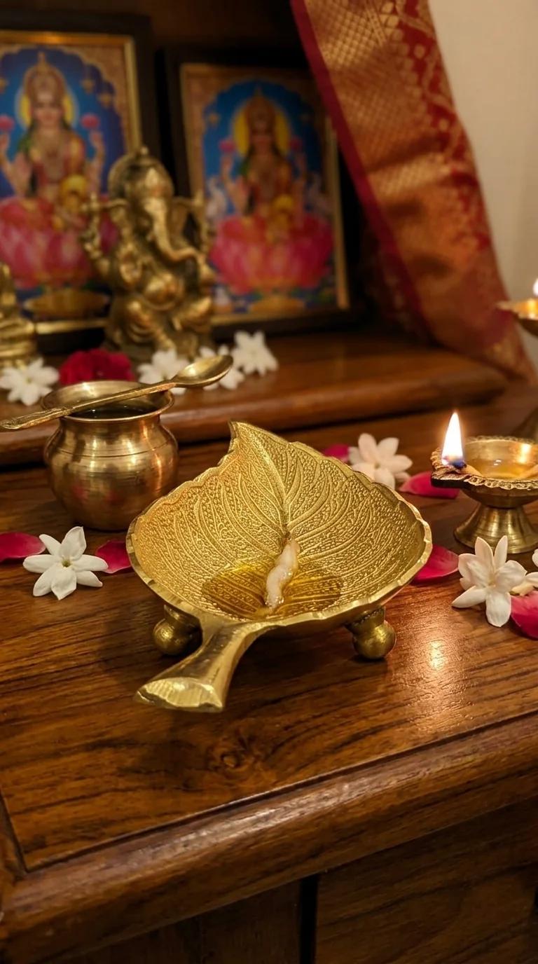 Value Gifts Brass Leaf Tray Serving Platter for Tabletop, Home, and Office Decor