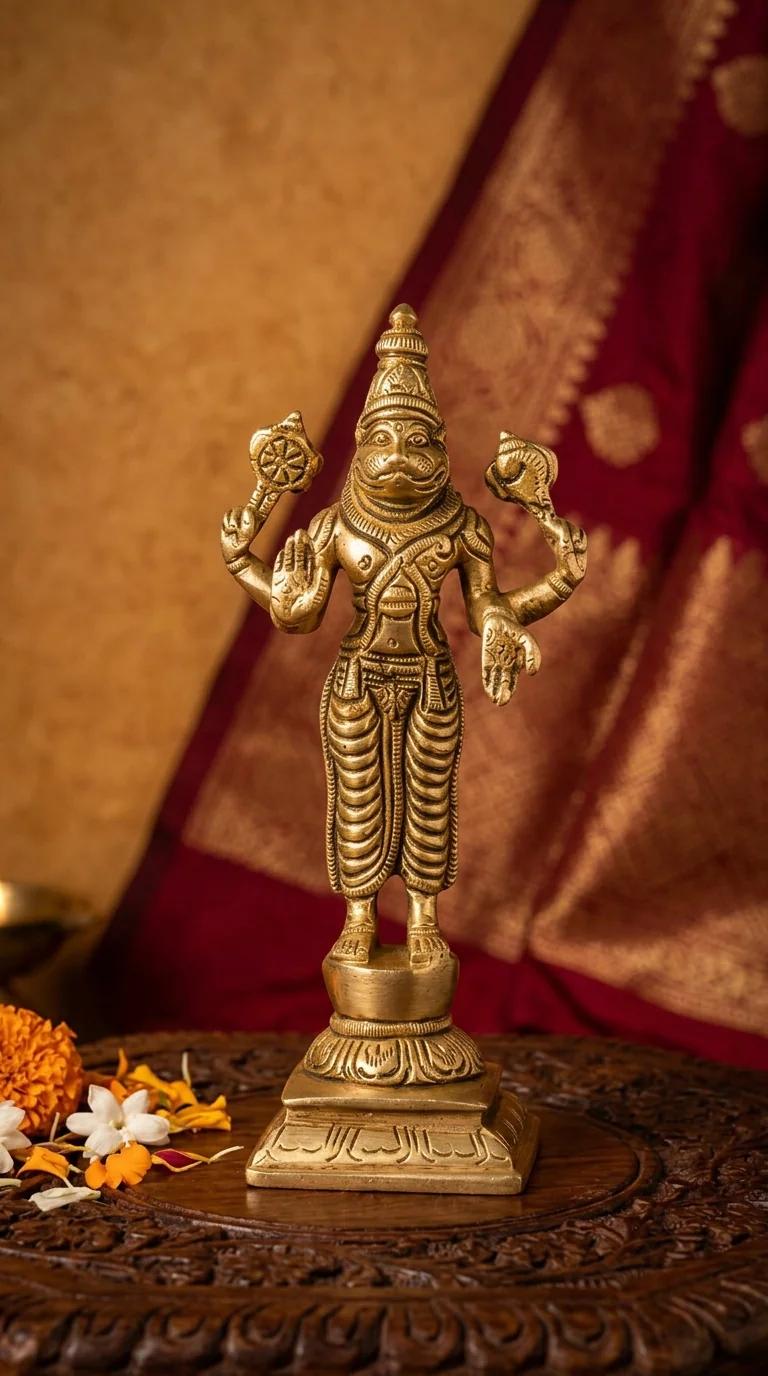 MH Decors Handcrafted Brass Vishnu Dasavatharam Statues for Pooja Room Display