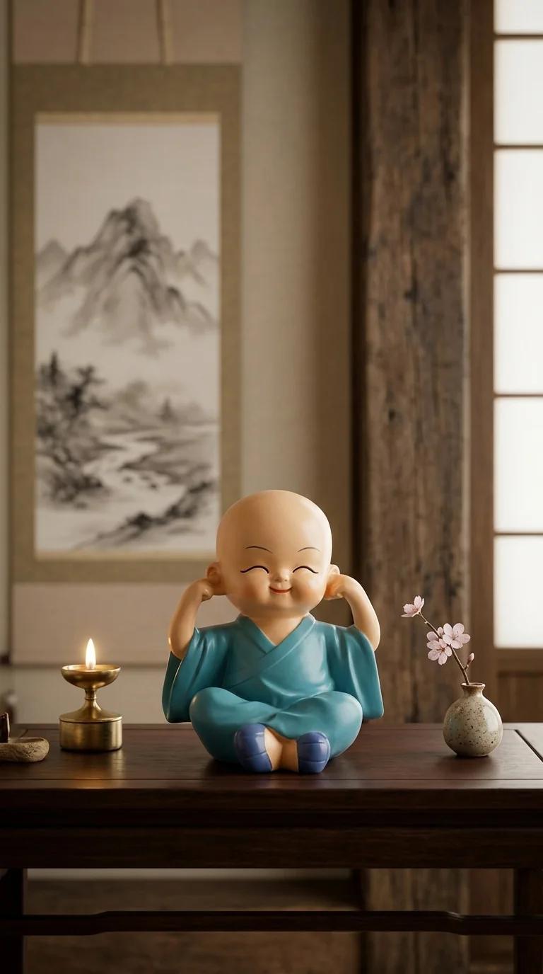 MH Decors Elegant Buddha Monks Sculpture for Home Living Room and Office Table