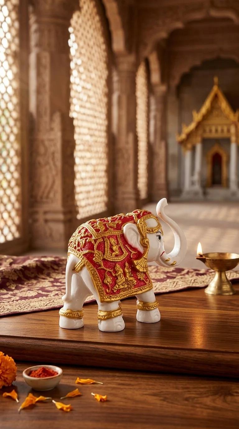 MH Decors Elegant Designer Elephant Pair Statue for Tabletop Home and Office Decor