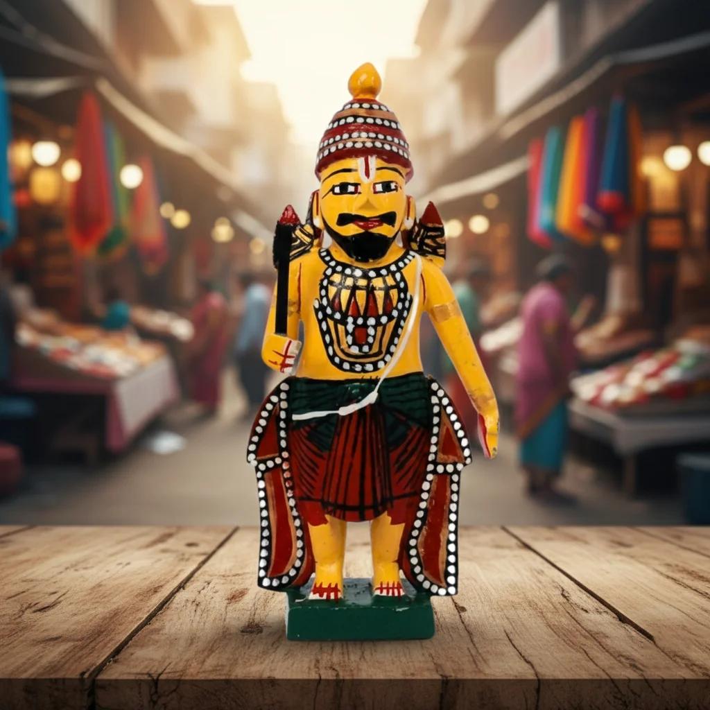 VPH Gift Store Kondapalli Wooden Lord Vishnu Dasavatharam Set of 10 for Home Decor