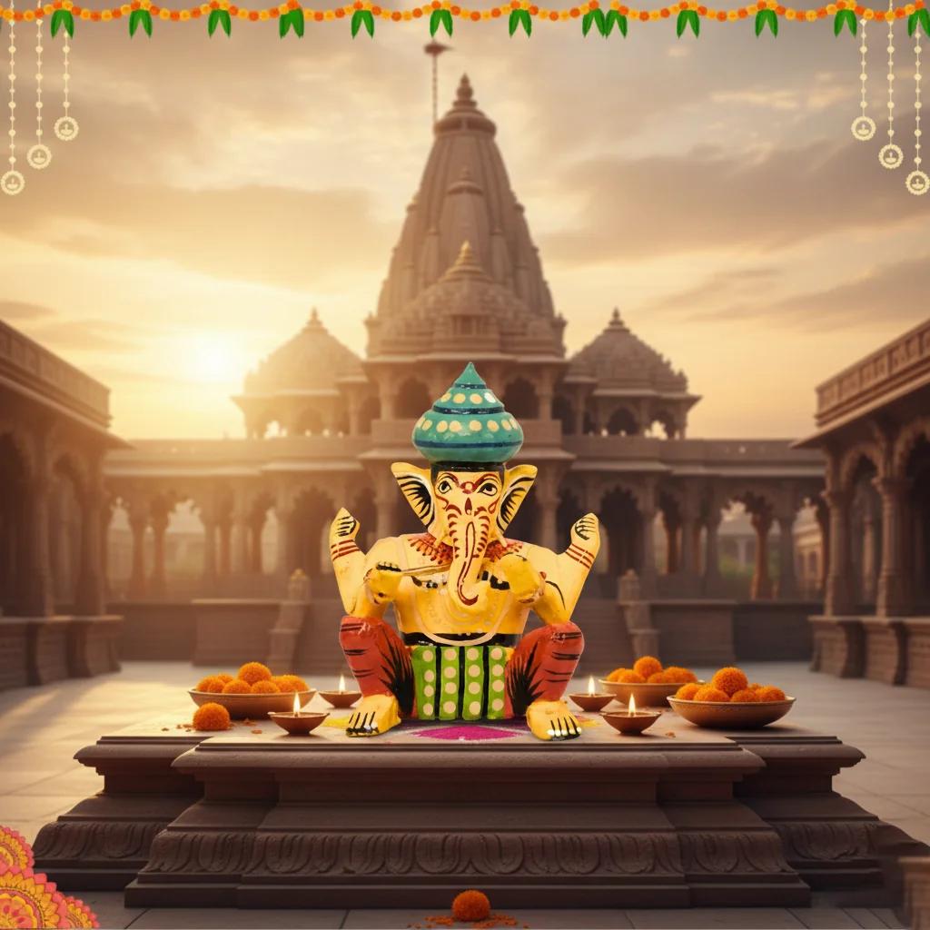 MH Decors Handcrafted Kondapalli Wooden Ganesha Musician Doll Set of 6 for Home Display