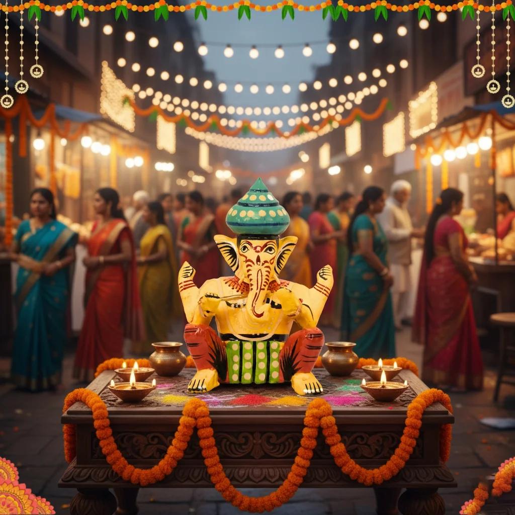 VPH Gift Store Wooden Ganesha Musician Dolls Kondapalli Handmade Set of 6