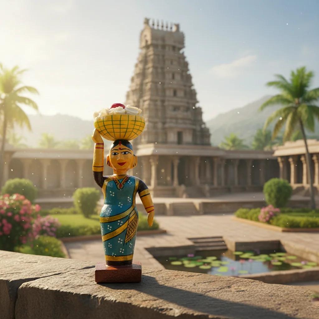 MH Decors Handcrafted Kondapalli Wooden Bommalu Village Ladies Set for Home Decoration